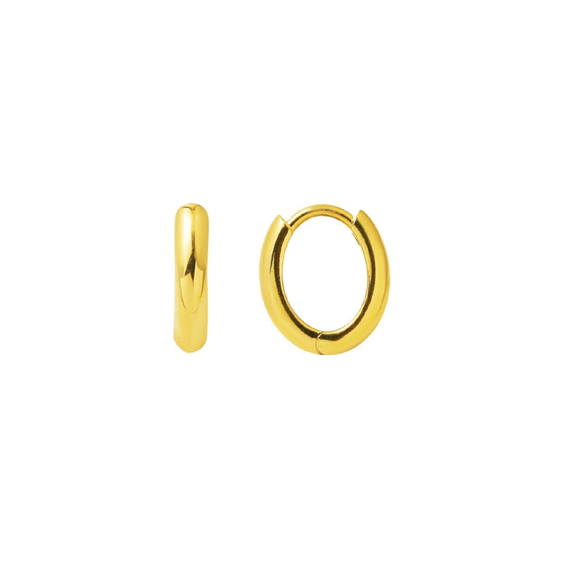 14K Yellow Gold Minimalist Hoop Earrings (2.03 g)