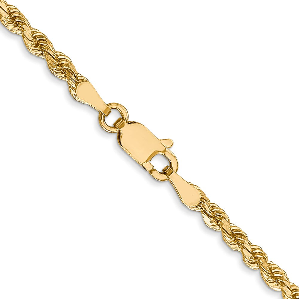 20 Inch 14K 2.75mm Diamond-Cut Lightweight Rope Chain Necklace