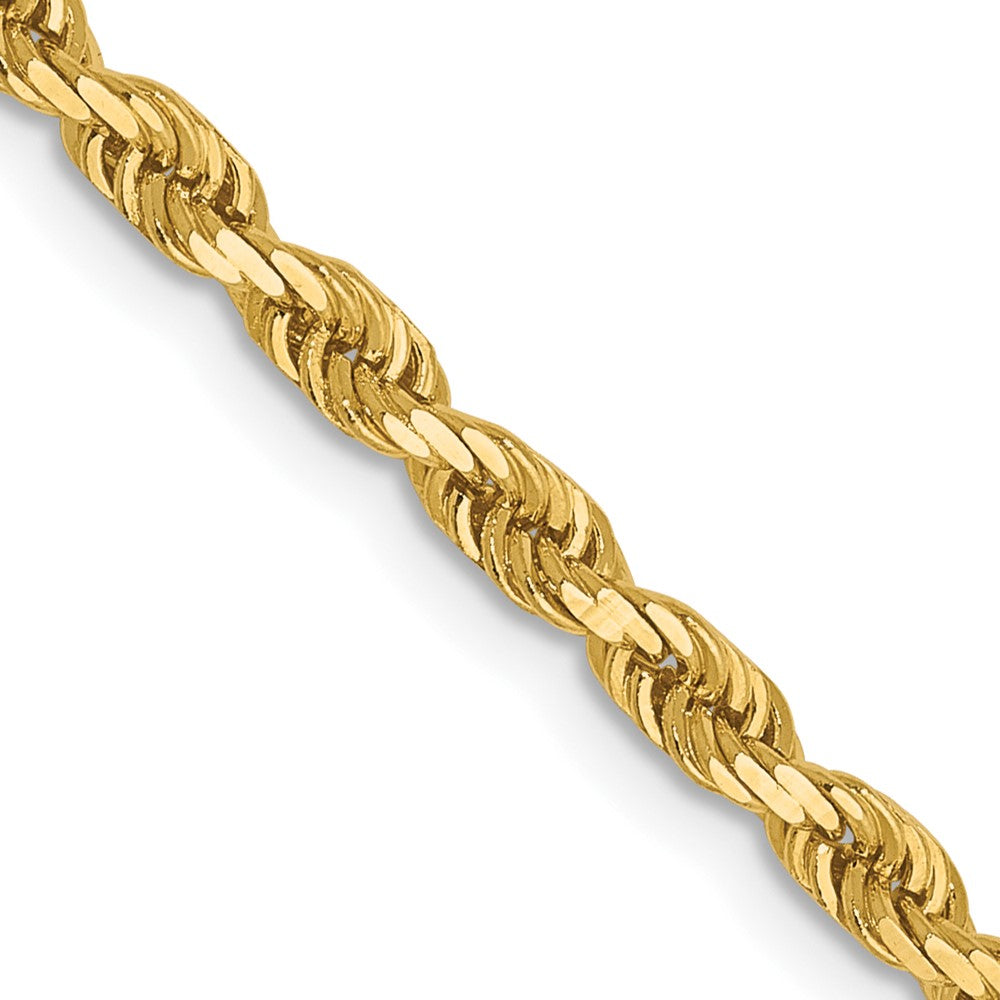20 Inch 14K 2.75mm Diamond-Cut Lightweight Rope Chain Necklace