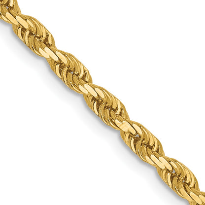 20 Inch 14K 2.75mm Diamond-Cut Lightweight Rope Chain Necklace