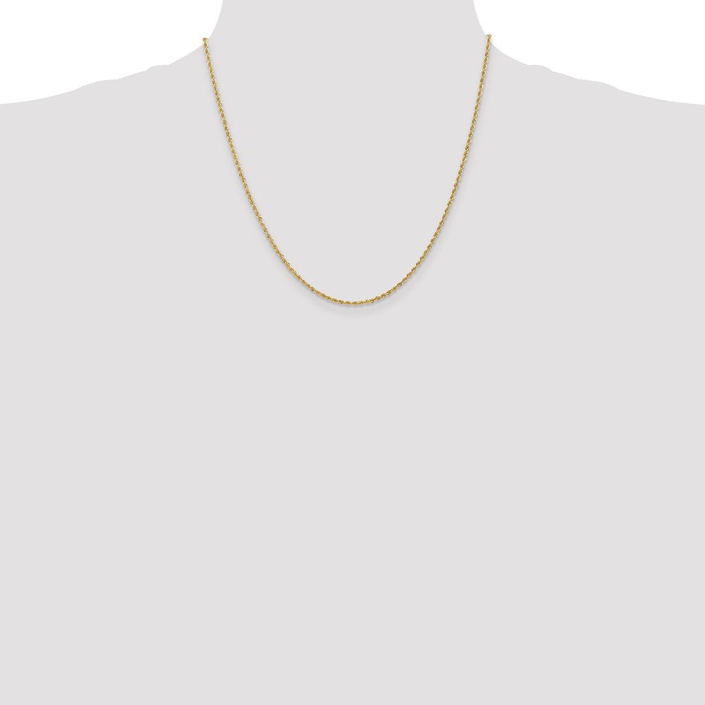 20 Inch 14K 1.6mm Solid Regular Rope Chain Necklace