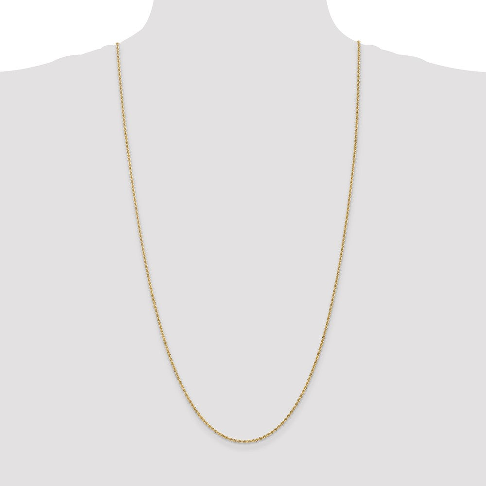 3 Inch 14K Yellow Gold 1.6mm Solid Regular Rope Chain Necklace
