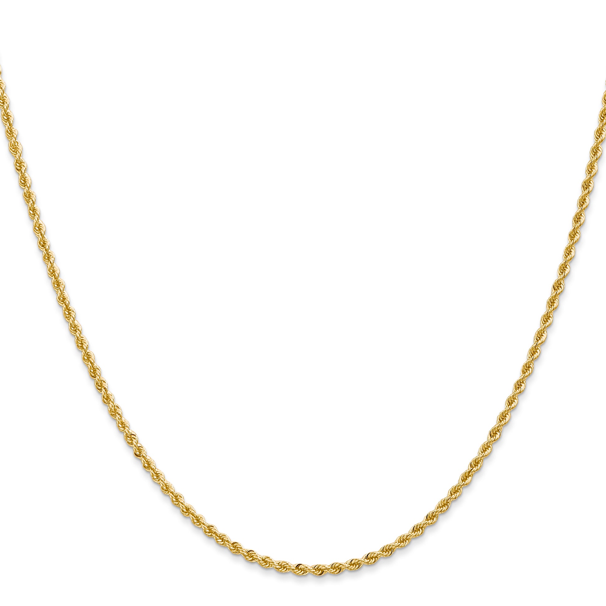 30 Inch 14K 2mm Solid Regular Rope Chain Necklace