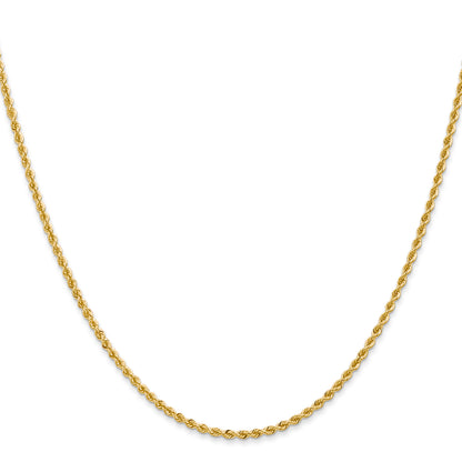 30 Inch 14K 2mm Solid Regular Rope Chain Necklace
