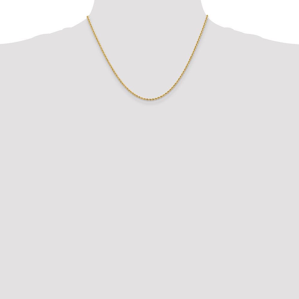 18 Inch 14K 2mm Solid Regular Rope Chain Necklace