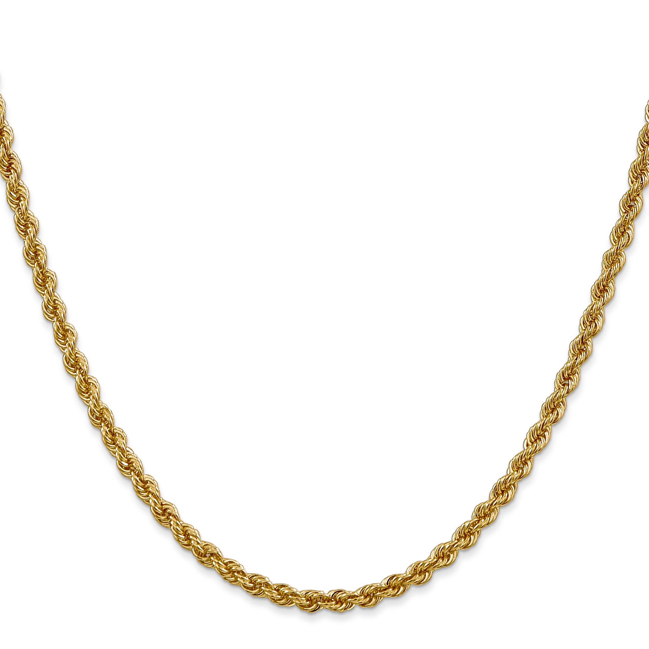 24 Inch 14K 3mm Solid Regular Rope Chain