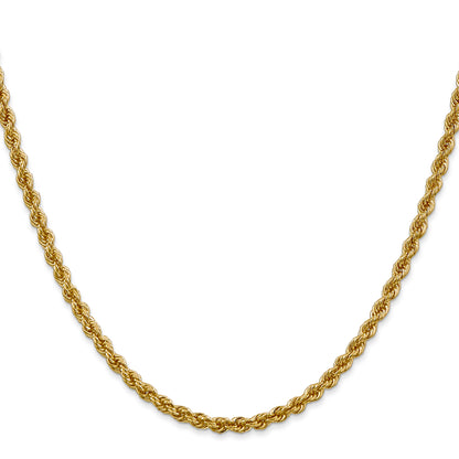 24 Inch 14K 3mm Solid Regular Rope Chain