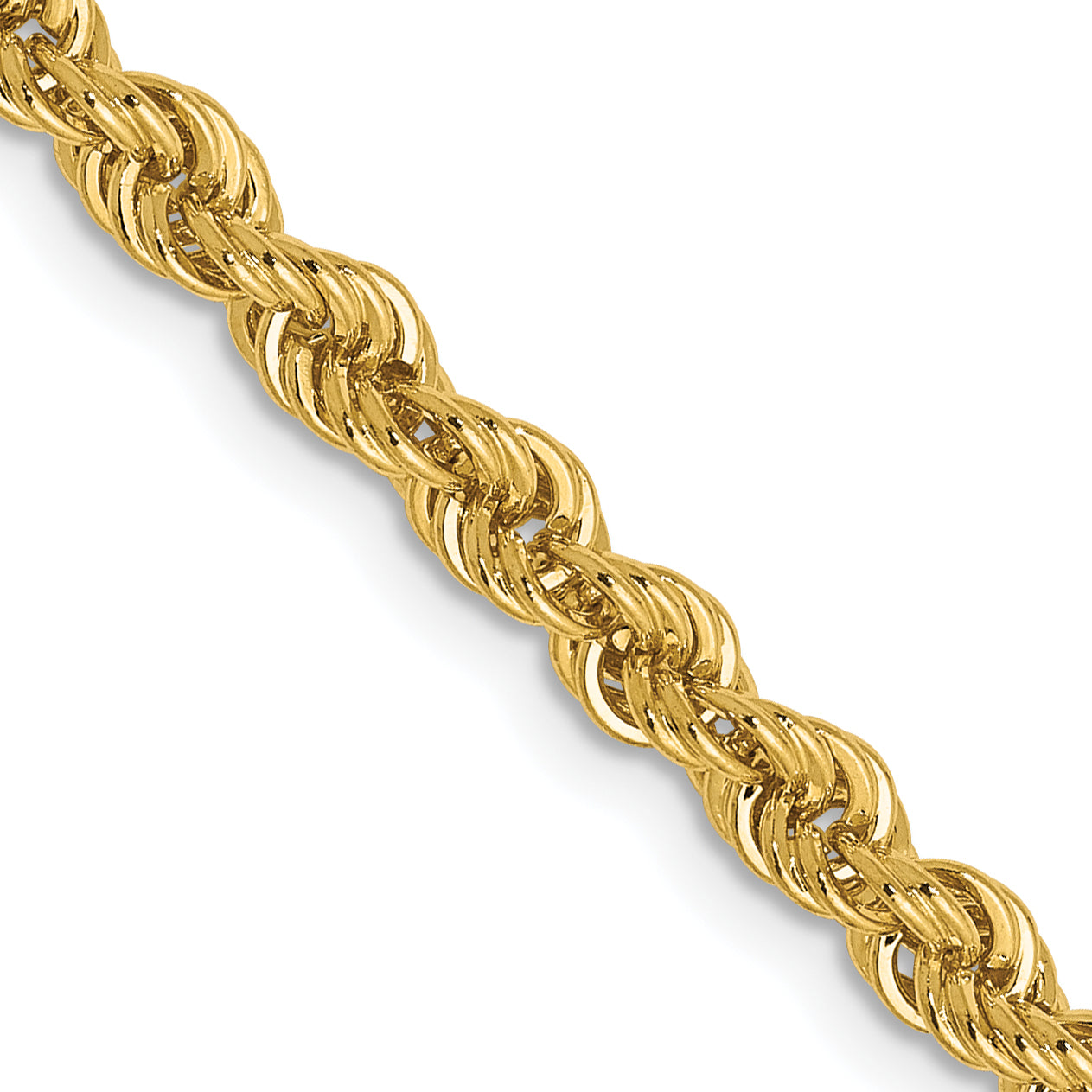 24 Inch 14K 3mm Solid Regular Rope Chain