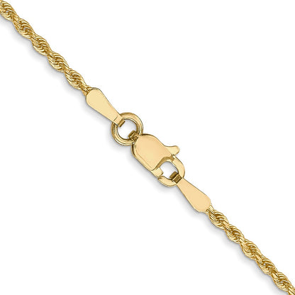 22 Inch 14K 1.3mm Diamond-Cut Rope Chain Necklace