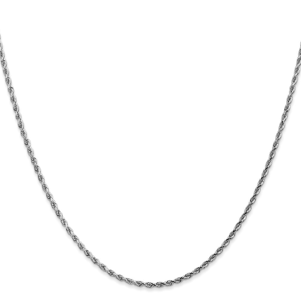 18 Inch 14K White Gold 1.75mm Diamond-Cut Rope Chain Necklace