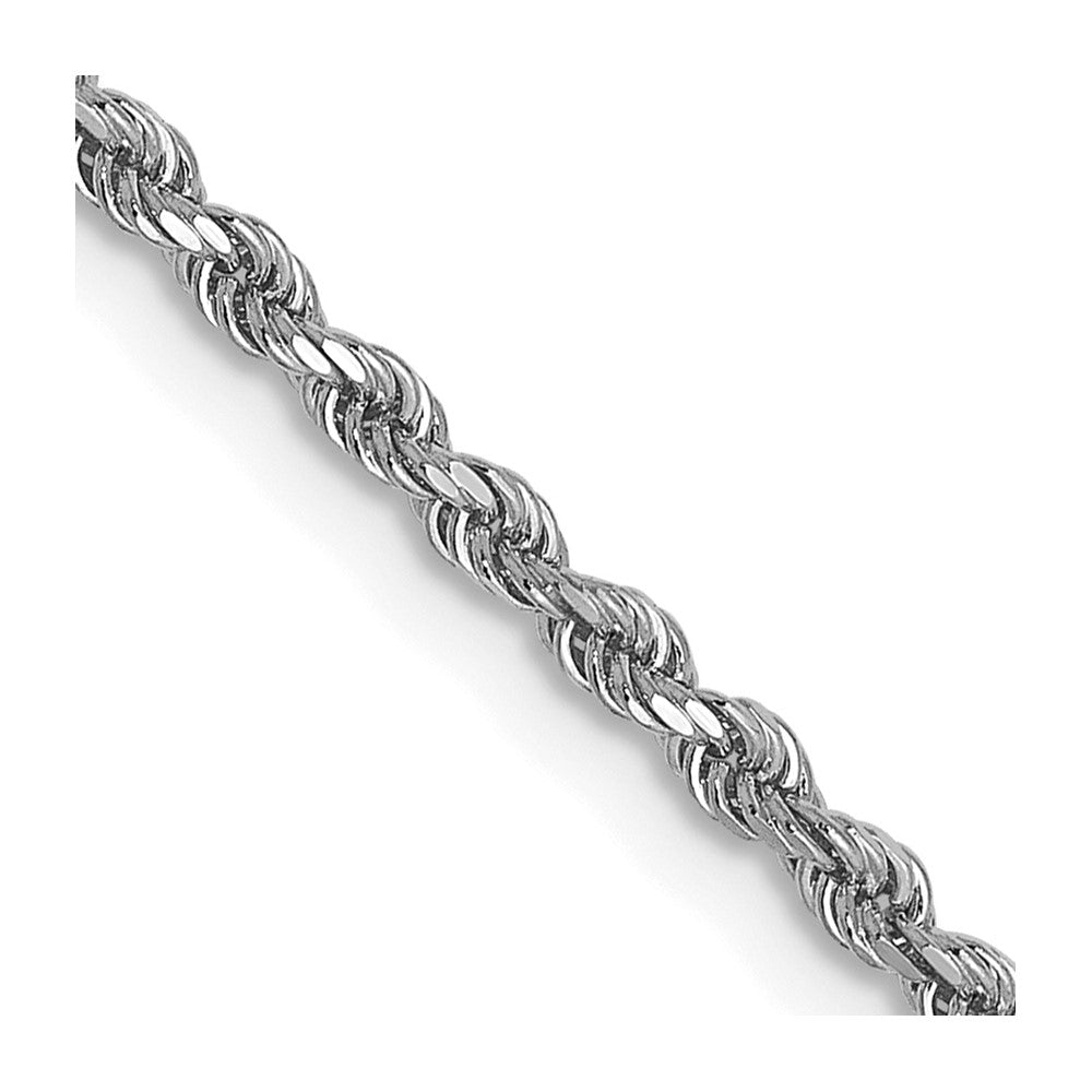 18 Inch 14K White Gold 1.75mm Diamond-Cut Rope Chain Necklace