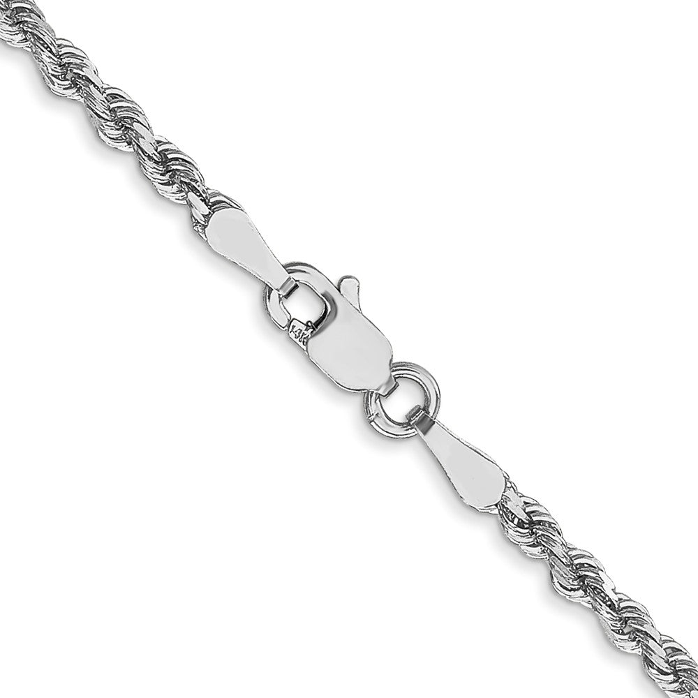 18 Inch 14K White Gold 2.5mm Diamond-Cut Rope Chain Necklace