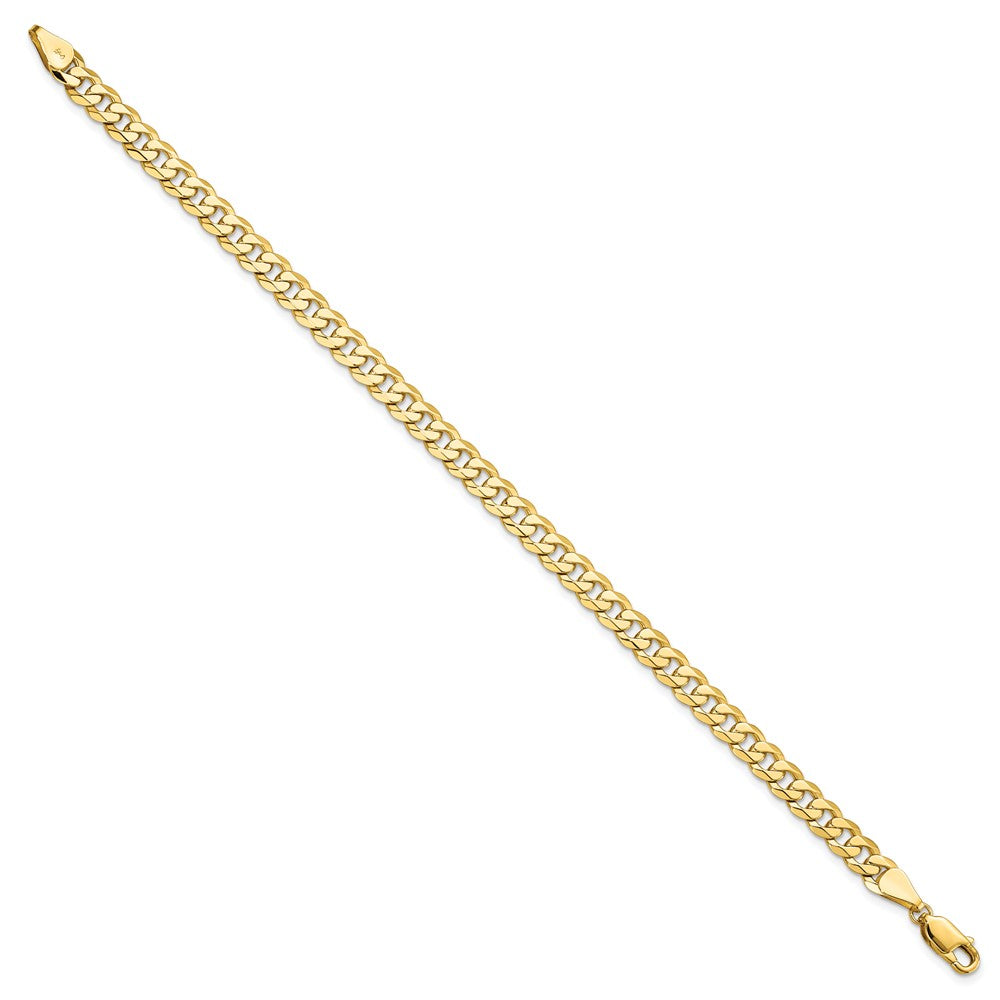 8 Inch 14K 5.75mm Flat Beveled Curb Chain Bracelet
