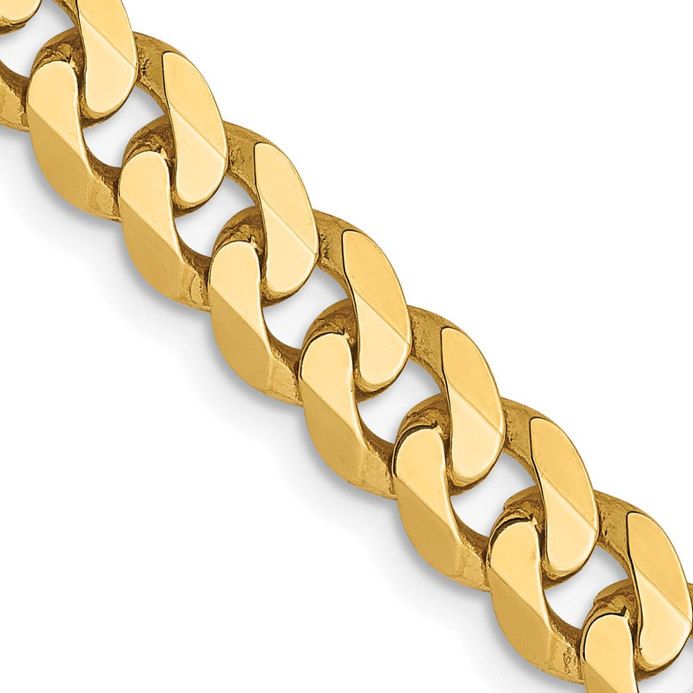 2 Inch 14K Yellow Gold 5.75mm Flat Beveled Curb Chain Necklace