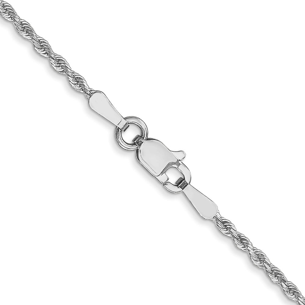 18 Inch 14K White Gold 1.3mm Diamond-Cut Rope Chain Necklace
