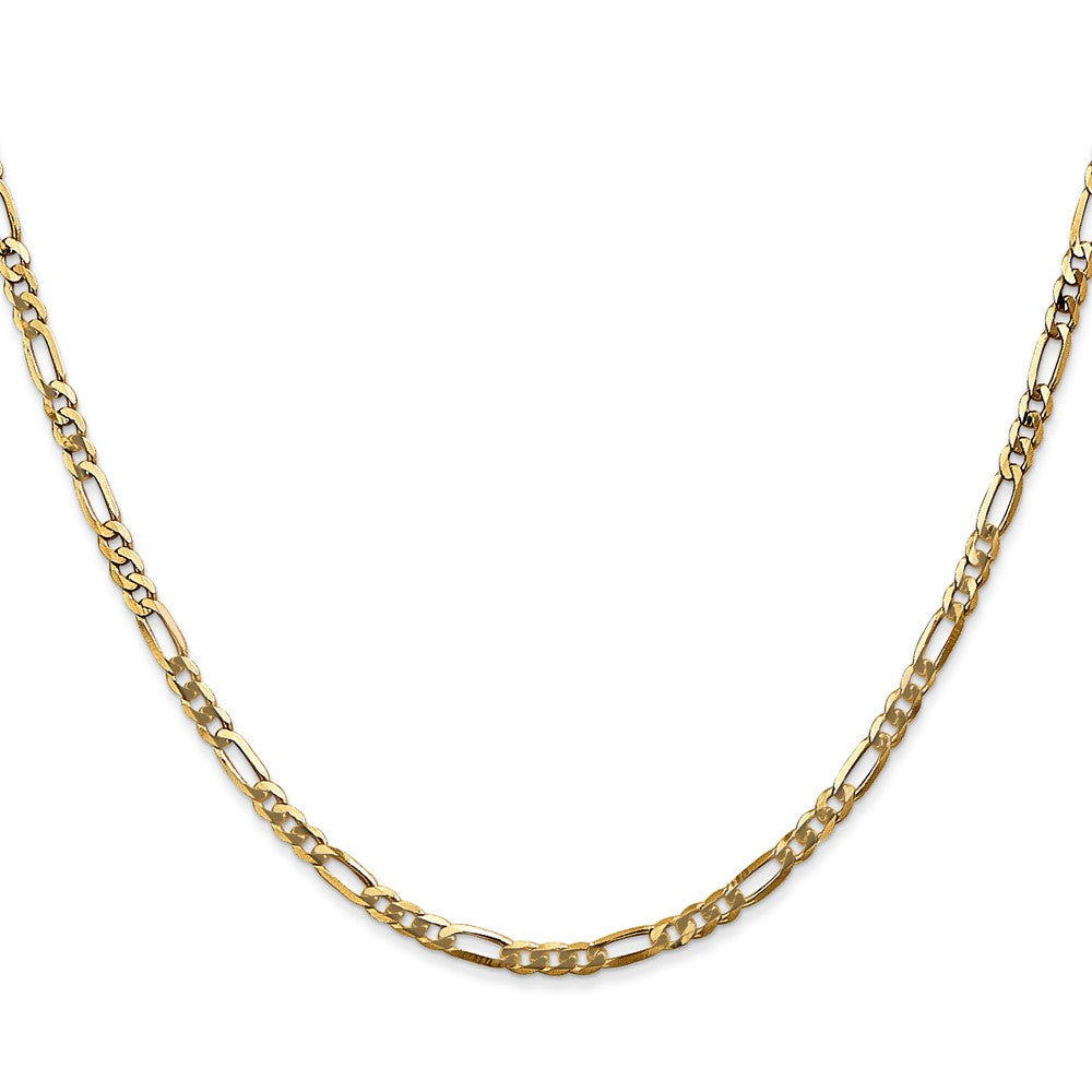 20 Inch 14K 2.75mm Flat Figaro Chain Necklace