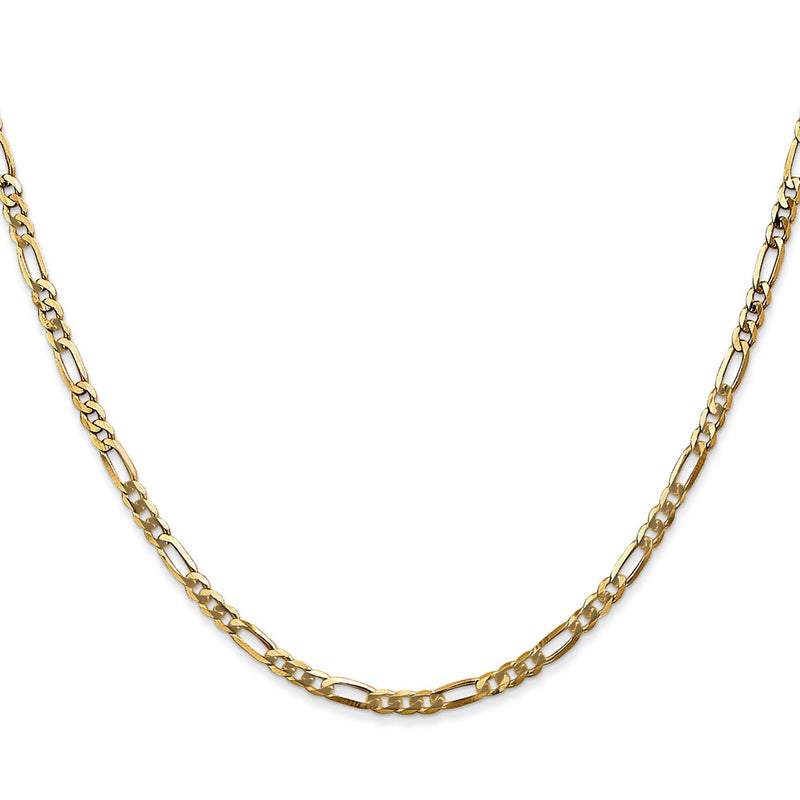 18 Inch 14K 2.75mm Flat Figaro Chain Necklace