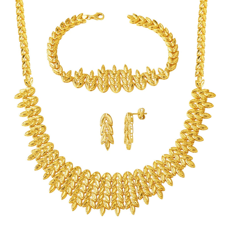 14K Yellow Gold Wheat Cleopatra Wedding Set