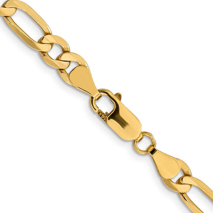 2 Inch 14K Yellow Gold 6.00mm Flat Figaro Chain Necklace