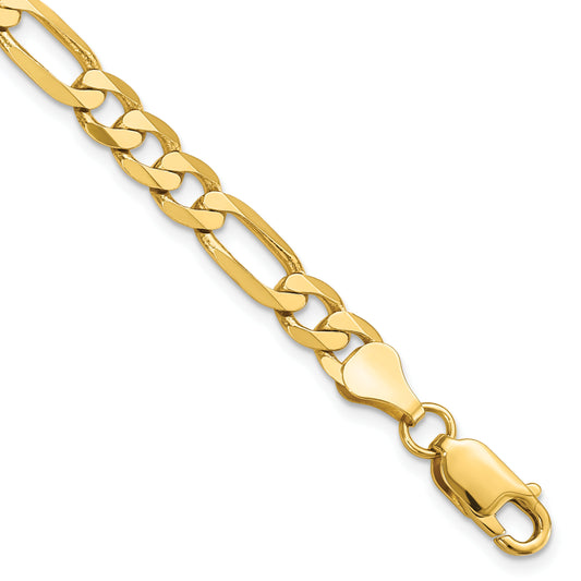 7 Inch 14K 6.00mm Flat Figaro Chain
