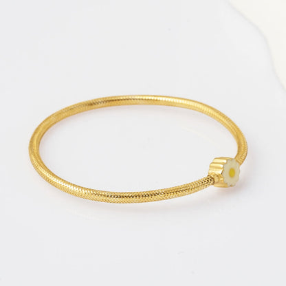 14K Yellow Gold Daisy Italian Children's Bangle