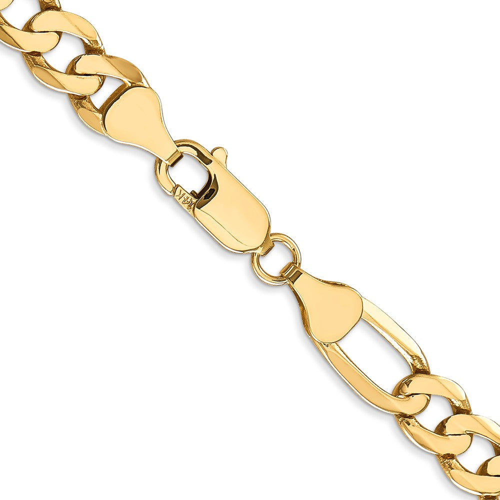 20 Inch 14K 7mm Flat Figaro Chain Necklace