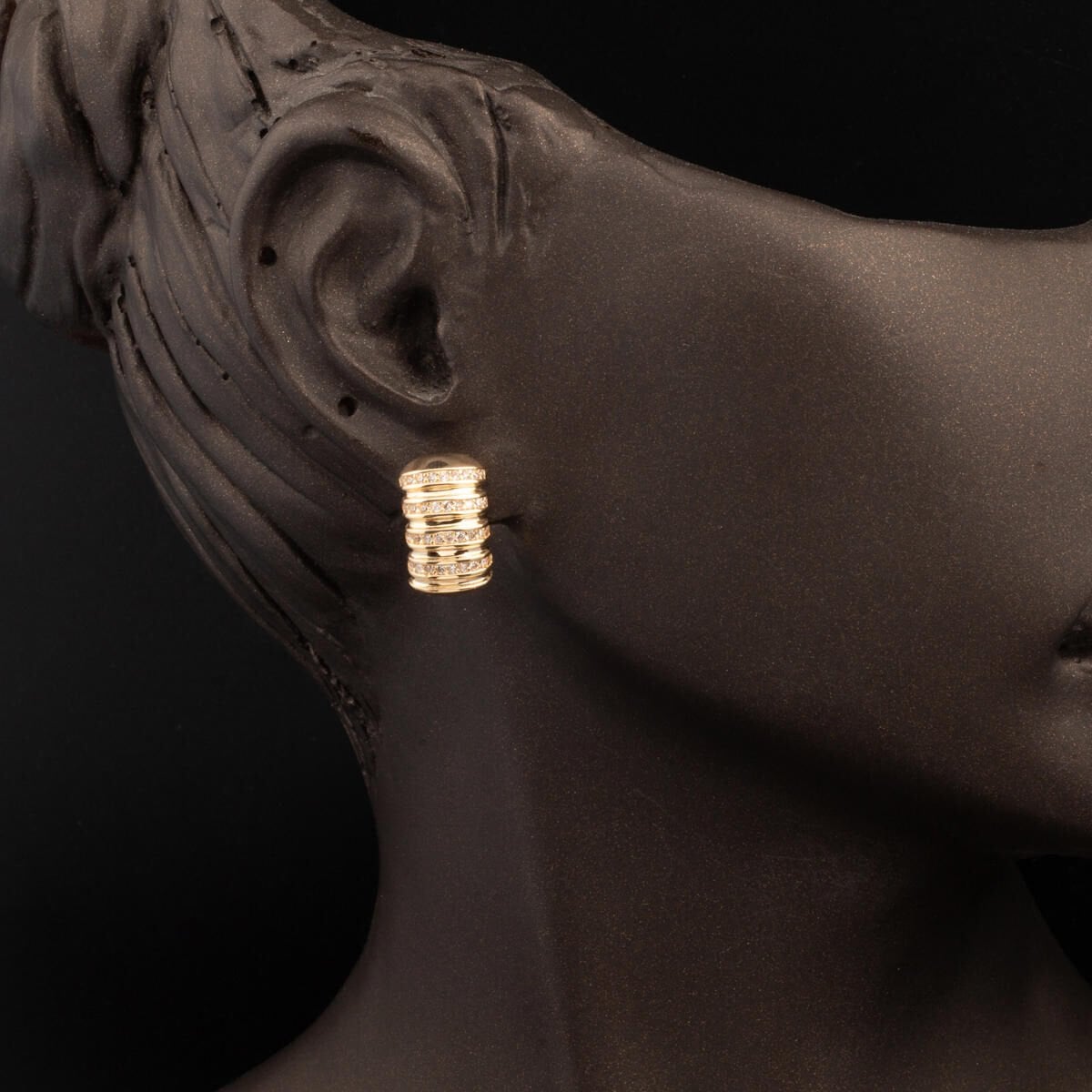 14K Yellow Gold Row Cubic Zirconia Jewelry Set