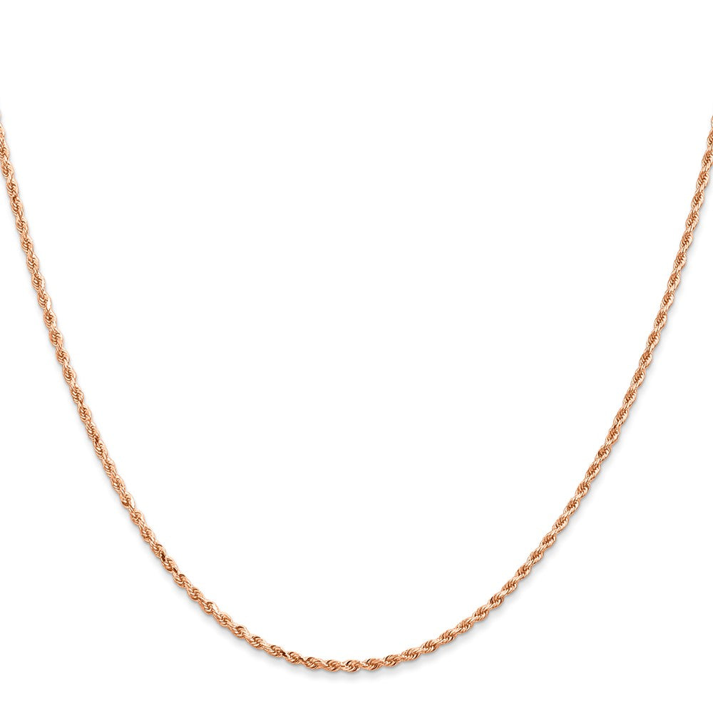 26 Inch 14K Rose Gold 1.5mm Diamond Cut Rope Chain Necklace
