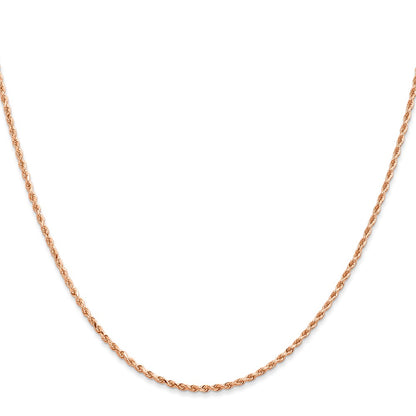 18 Inch 14K Rose Gold 1.5mm Diamond-Cut Rope Chain Necklace