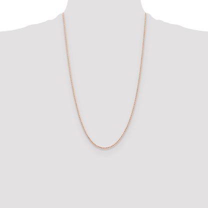 26 Inch 14K Rose Gold 1.5mm Diamond Cut Rope Chain Necklace
