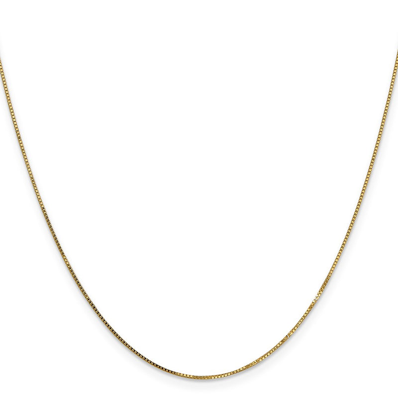 18 Inch 14K .8mm Box With Spring Ring Clasp Chain Necklace