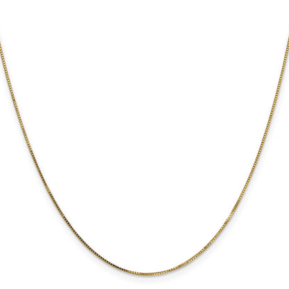 20 Inch 14K .8mm Box With Spring Ring Clasp Chain Necklace