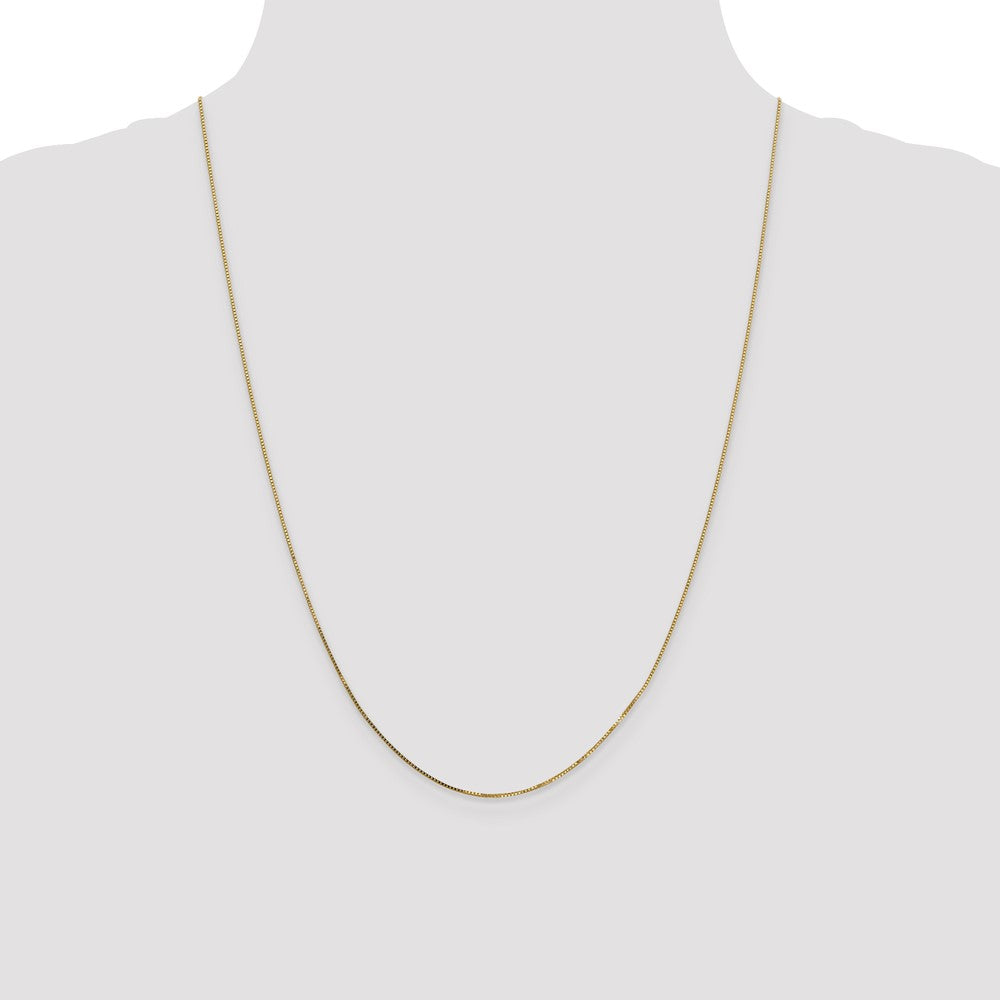 24 Inch 14K .8mm Box With Spring Ring Clasp Chain Necklace