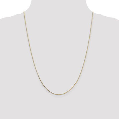 24 Inch 14K .8mm Box With Spring Ring Clasp Chain Necklace