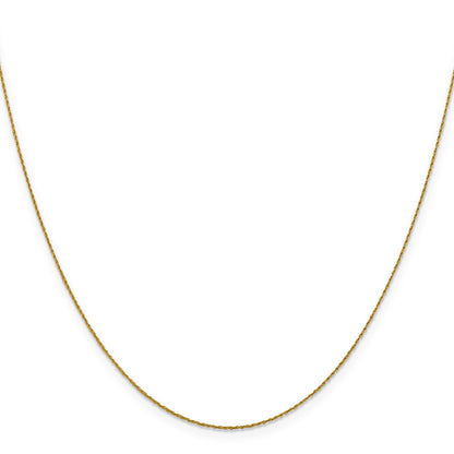 16 Inch 14K .8mm Loose Rope Chain Necklace