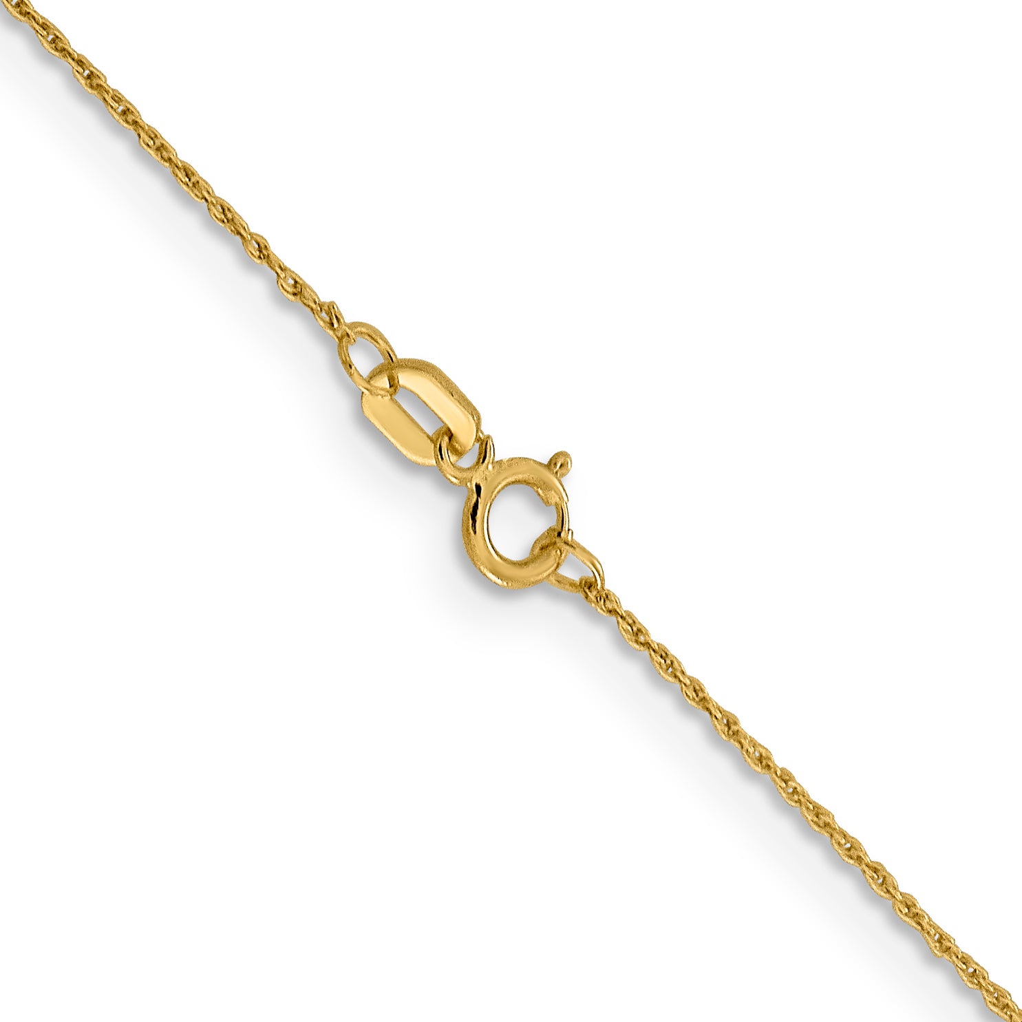 18 Inch 14K .8mm Loose Rope Chain Spring Ring Clasp