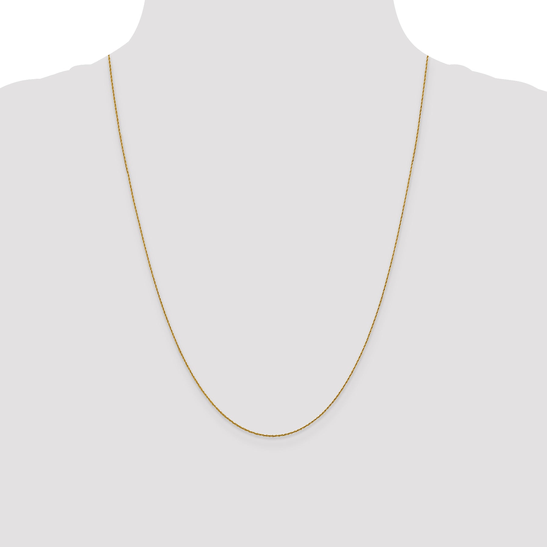 24 Inch 14K .8mm Loose Rope Chain Necklace