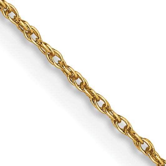 18 Inch 14K .8mm Loose Rope Chain Spring Ring Clasp