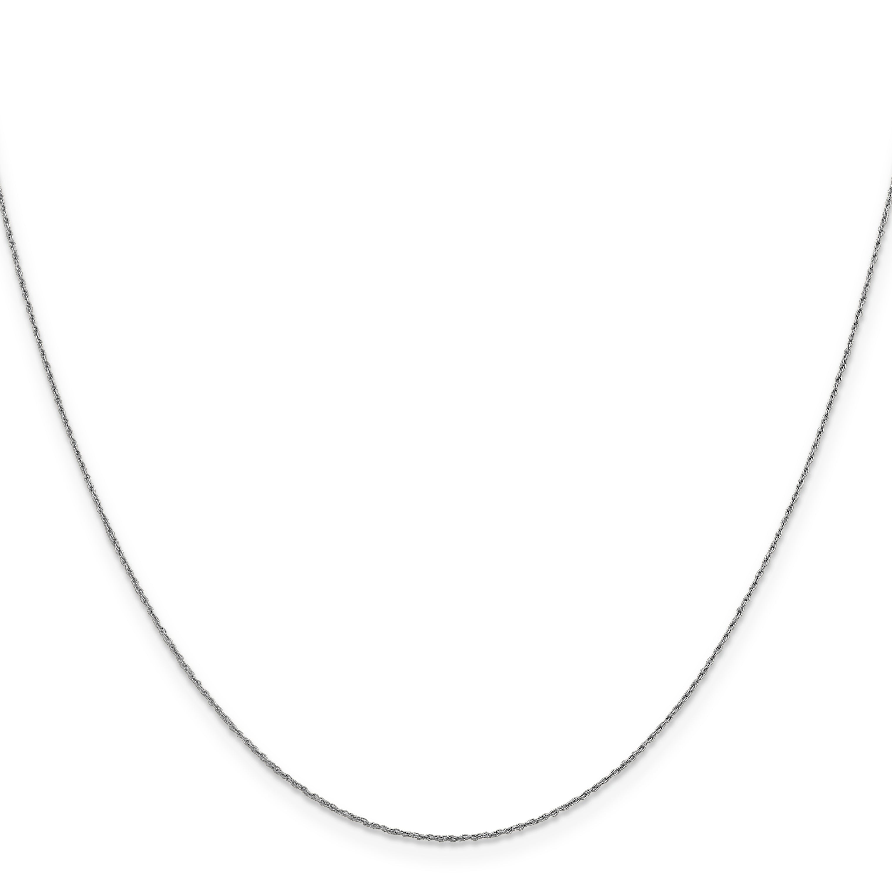24 Inch 14K White Gold .8mm Loose Rope Chain Necklace