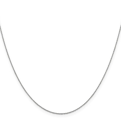 24 Inch 14K White Gold .8mm Loose Rope Chain Necklace