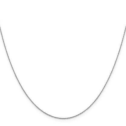 16 Inch 14K White Gold .8mm Loose Rope Chain Necklace
