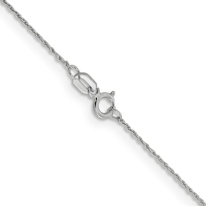 18 Inch 14K White Gold .8mm Loose Rope Chain Necklace