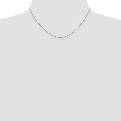 16 Inch 14K White Gold .8mm Loose Rope Chain Necklace