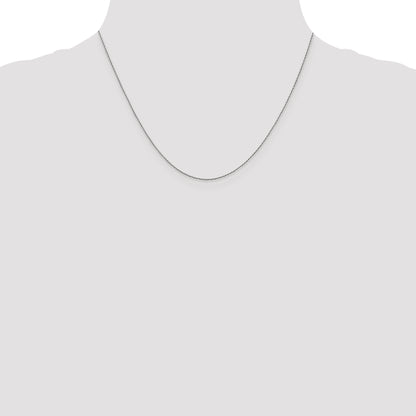 18 Inch 14K White Gold .8mm Loose Rope Chain Necklace