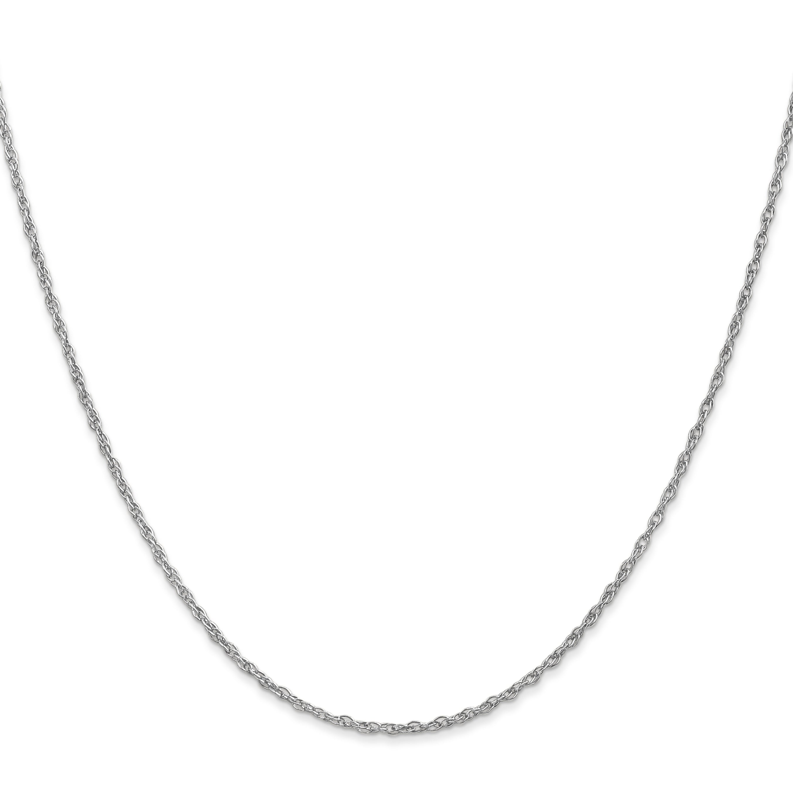 18 Inch 14K White Gold 1.5mm Loose Rope Chain Necklace