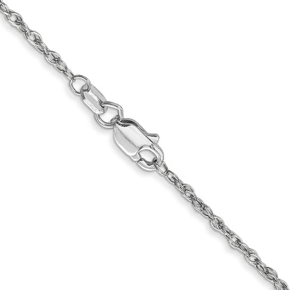 18 Inch 14K White Gold 1.5mm Loose Rope Chain Necklace