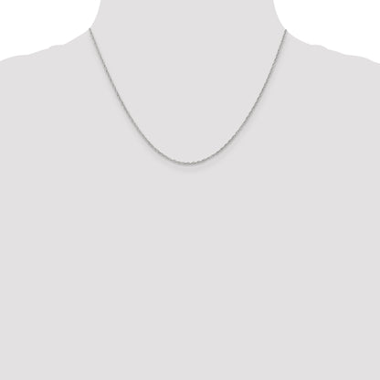 18 Inch 14K White Gold 1.5mm Loose Rope Chain Necklace