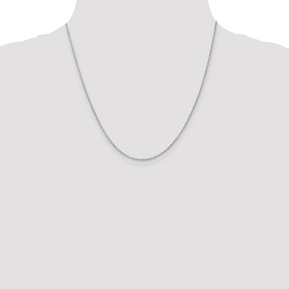 20 Inch 14K White Gold 1.5mm Loose Rope Chain Necklace