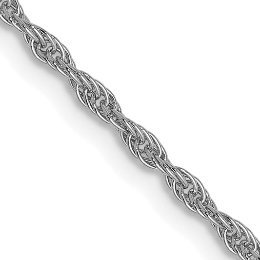 18 Inch 14K White Gold 1.5mm Loose Rope Chain Necklace