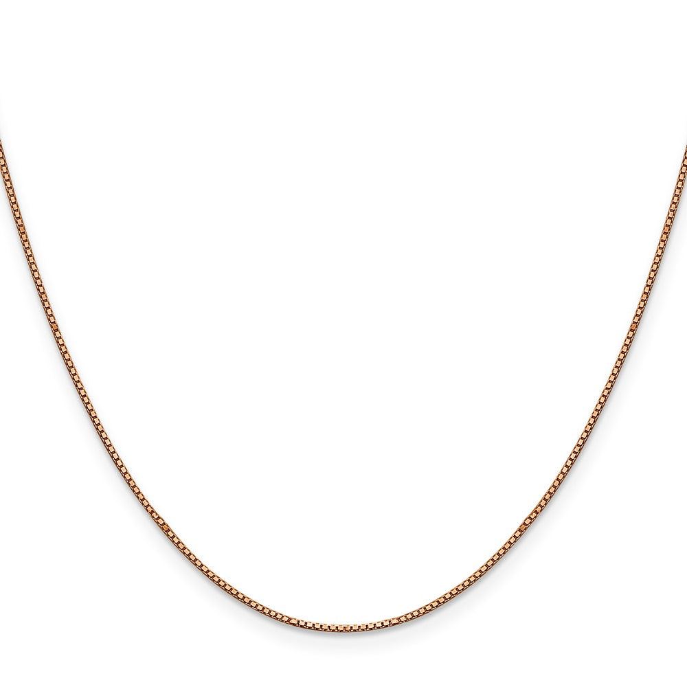 20 Inch 14K Rose Gold .8mm Box With Lobster Clasp Chain Necklace